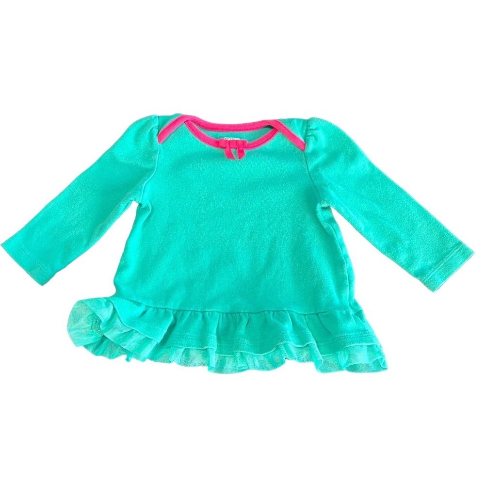Gymboree Green Long Sleeve Top Ruffle 12 - 18 months